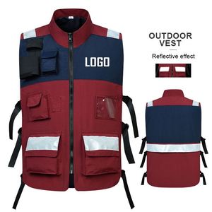 Gilet de sécurité réfléchissant pour la gestion des urgences avec logo personnalisé pour homme, gilet multipoches, équipement de premiers secours pour le travail - Product Image 3