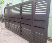 Portail Coulissant Électrique en Aluminium Laser Deco avec Finition Thermolaquée, Couleur Personnalisable et Fonctionnalités Intelligentes pour Villa - MJYT