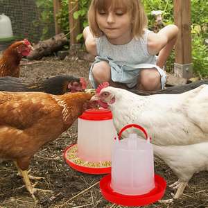 Abreuvoir automatique en plastique grande capacité 1L pour volailles, rouge, pour poulets - Product Image 4