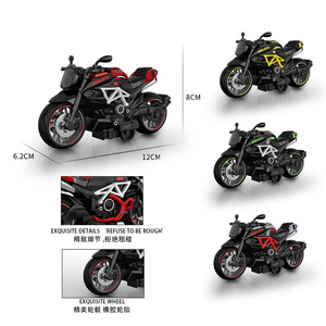 Modèle de moto de course en alliage 1:14, voiture jouet à rétrofriction, figurine décorative - Product Image 3