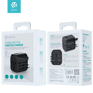 Devia Black Global PD Cargador rápido Función múltiple 94V0 100-250VAC <span class=keywords><strong>UK</strong></span>/<span class=keywords><strong>EU</strong></span>/US/Japan/AU para teléfonos móviles - Product Image 1