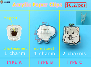 Imanes de plástico acrílico Clip de papel Animación personalizada Carpeta de cuenta de mano periférica Carpeta de publicidad Decoración - Product Image 6
