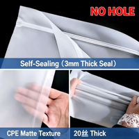Sacs en polyéthylène translucide mat sur mesure avec fermeture adhésive pour bijoux, accessoires et photos