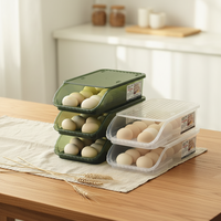 Boîte de rangement pour œufs rectangulaire en PP de qualité alimentaire, écologique, empilable, distributeur d'œufs roulant pour œufs de poule et de canard, cuisine, réfrigérateur