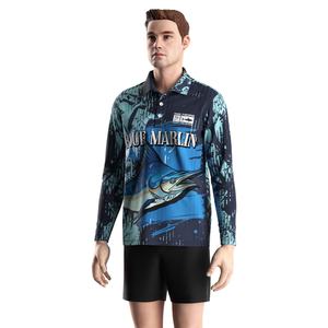 Polo à manches longues UPF50+ pour l'extérieur, motif poisson, respirant et à séchage rapide, idéal pour la chasse et la pêche - Product Image 2