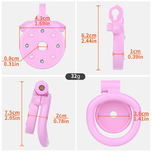 AS-606 Dispositivos de Castidad de Resina Rosa Duraderos de Alta Calidad, Jaulas para Pene - Product Image 4