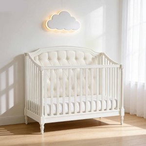 Luxury Multifunctional Baby <b>Crib</b> New Zealand Pine Wood Modern White Wooden Hospital Living Room Use Height Adjustable <b>Swing</b> Bed - Product Image 5