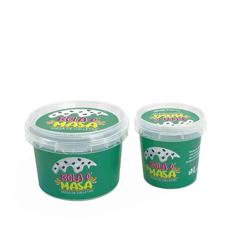 Kemasan Wadah Plastik Kemasan Es Krim Yogurt 200G 250G 500G Kustom Yang Dipersonalisasi