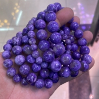 Bracelet en pierre de charoïte de haute qualité, pierre naturelle, perles rondes
