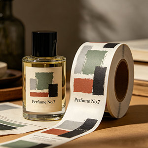 Autocollants personnalisés pour étiquettes de parfum avec logo, rouleaux d'autocollants en vinyle imperméable imprimés avec estampage à chaud en feuille d'or - Product Image 4