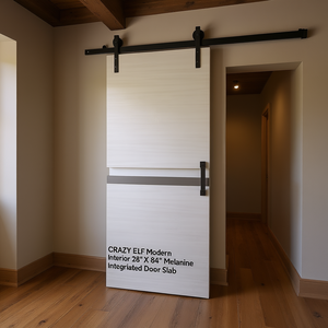 Porte coulissante intérieure moderne Crazy Elf en mélamine 28 x 84 - Product Image 3