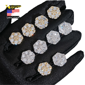 Pendientes de Plata de Ley 925 con Incrustaciones de Moissanita Certificada GRA, Estilo Hip Hop, Precio al por Mayor, Populares y Más Vendidos - Product Image 2