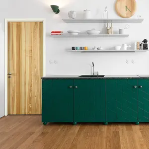 China Solid Wood Composite Wood Door Indoor Room Bedroom Ash Veneer Natural Ash Grain Wood Door