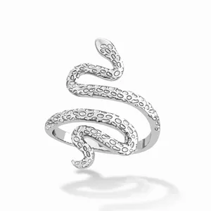 MINIMAL!ST Viper Ring Precious Metal 925 Sterling Silver Hypoallergenic Elegant Women's Silver Ring Fashion Jewelry