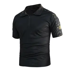Оптовая продажа, футболка для активного спорта, тактическая мужская рубашка-поло с коротким рукавом, летняя камуфляжная быстросохнущая футболка