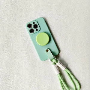 Funda de silicona con correa de muñeca y soporte para teléfono para <span class=keywords><strong>iPhone</strong></span> 15 14 13 12 11 Pro XS Max Mini XR X 8 7 6 6S Plus <span class=keywords><strong>SE</strong></span> <span class=keywords><strong>2020</strong></span> - Product Image 3