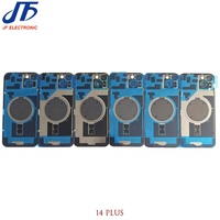 Pour iPhone 14 14 Plus, Vitre Arrière avec Cadre, Plaque Métallique et Anneau Magnétique