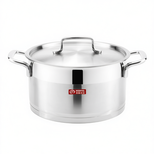 Meat Pot Crete Stainless Steel Roasting <b>Pan</b> With Lid 30cm Capacity For Cooking Meat And Vegetables - Product Image 2