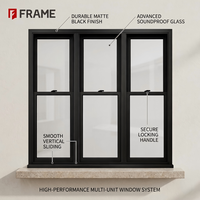 Ventana Corrediza Simple o Doble de Aluminio Blanco y Negro de Alta Eficiencia Térmica con Acabado de Recubrimiento en Polvo Duradero para Casa Americana Moderna