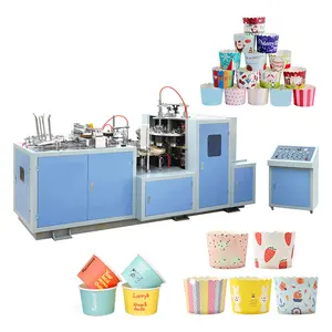 Factory Supply Cake Paper Cup Machine Fast Food Shop Bakery Special Equipment Kraft Paper Bowl Make Machine