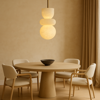 Lámpara colgante LED de alabastro Natural con diseño de Arte Moderno, colgante de bola Simple para dormitorio, baño, candelabros de tocador, luces colgantes