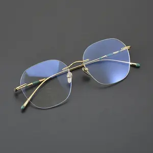 低MOQ新着メガネ光学フレームレスメガネスクエア眼鏡メガネフレーム眼鏡2023