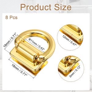 Boucle de fixation latérale pour sac, fermoir métallique pour suspension de sac à main, connecteur de chaîne de sac à main avec anneaux en D - Product Image 2