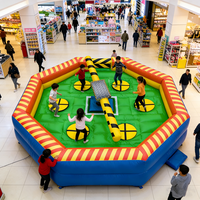 Hualong Nouveau Parcours d'obstacles interactif rotatif, Défi Meltdown, Jeux sportifs, Jeu gonflable Wipeout Machine, Barres de saut