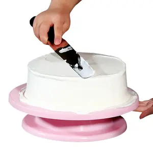 2024 Wieder verwendbarer, reibungsloser Kuchenst änder zum Dekorieren von 28-cm-Plastikkuchen-Plattenspielern