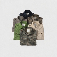 Chemise personnalisée 100% coton camouflage chasse à manches courtes automne extérieur style décontracté avec col rabattu tissé tissage numérique imprimé