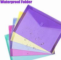 Pochettes en plastique A4, dossiers en plastique avec fermeture sécurisée, classeurs transparents pour le rangement des fournitures de bureau et scolaires