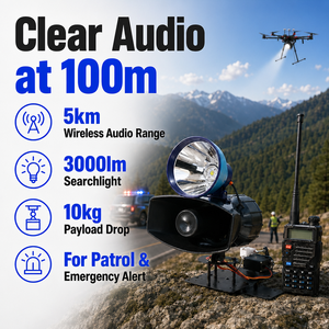 ระบบลำโพงไร้สาย Foxtech M6 Pro UAV พร้อมไฟฉายส่องสว่าง รองรับน้ำหนักได้ 10 กก. สำหรับการรักษาความปลอดภัยในป่าไม้ - Product Image 1