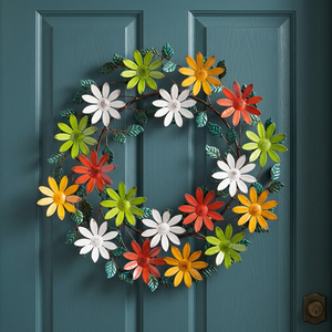 Corona de Flores Decorativa Redonda Hecha a Mano, Estilo Rústico, Sin Iluminación, Paquete Individual, Decoración Navideña Artesanal - Product Image 2