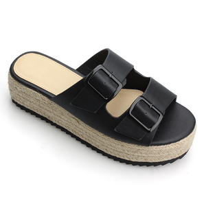 Las mujeres <span class=keywords><strong>alpargatas</strong></span> cuña moda sandalia 2024 PU hebilla yute beige plantilla al aire libre zapatos <span class=keywords><strong>de</strong></span> <span class=keywords><strong>boda</strong></span> - Product Image 4