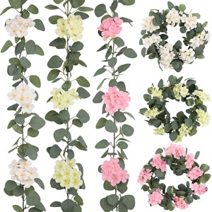 Artificial Hydrangea Vines 178cm White Pink Green Plastic <b>Wedding</b> Home Decor Indoor Ceiling Pipe Concealment - Product Image 3