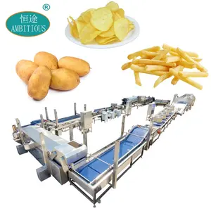 Fully automatic large fried cassava chips sweet potato fries production line potato chips making machine cheap