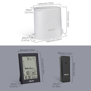 Pluviomètre <span class=keywords><strong>BALDR</strong></span> <span class=keywords><strong>Station</strong></span> météo Moniteur de pluviométrie Jardin Pluviomètre Capteur de température intérieur/extérieur - Product Image 2