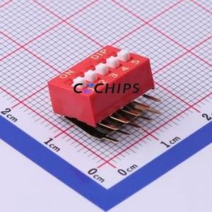 NDA-05V DIP Switch Through hole Component (THT) Switch ( Number of Switch Sections: 5 )( Lead Spacing: 2.54mm )( Color: Red ) - Product Image 1