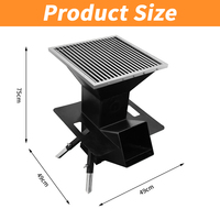 Barbecue moderne haut de gamme en acier durable, foyer avec hauteur réglable et commande tactile pour jardin et camping