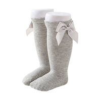 AQOKKA Chaussettes longues montantes pour bébé 3-5 ans, en tricot polyester, avec nœud, pour garçons et filles, épaisseur standard, détection par aiguille