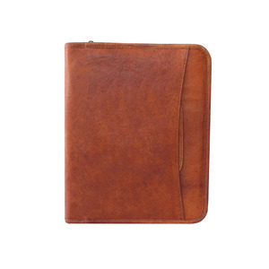 Zippered <span class=keywords><strong>A4</strong></span> Tài Liệu Thư Mục Bò Da Dây Kéo Chất Kết Dính Hội Nghị Túi Da Chính Hãng Vali Padfolio Danh Mục Đầu Tư Với Xử Lý - Product Image 2