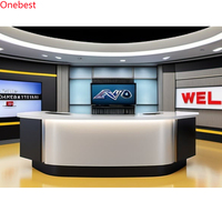 Meubles de bureau de presse TV de médias de radiodiffusion Taille standard Hôte LED Comparer Bureau de réception