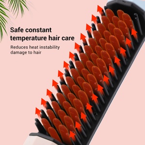 Wireless Hair Straightening Comb Rechargeable Straightener Curler <b>Heat</b> Curling Brush Straightener and Curler Brush Comb - Product Image 4