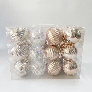 Yiwu commercio all'ingrosso della fabbrica 6 pezzi UV stampato 6cm per Champagne brillante palla di natale forma speciale di plastica ornamenti per feste di natale <span class=keywords><strong>Tr</strong></span> - Product Image 2