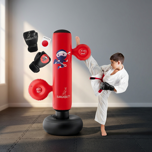 Kit de boxe pour enfants BURAQ MMA SPORTS, gants d'entraînement et sac de frappe lourd avec matériau PU écologique pour débutants - Product Image 3