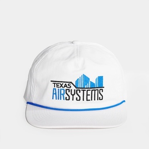 Gorras Personalizadas Blancas sin Estructura con Logotipo Bordado Plano, Gorras de 5 Paneles de Algodón Ripstop con Cierre a Presión - Product Image 2