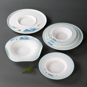 Platos de melamina Xiangyuan, platos comerciales para sopa, platos de imitación de porcelana, platos para cenar, platos para sopa, imitación - Product Image 2