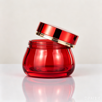 Pots en verre rouge de luxe 100g pour crème capillaire, beurre corporel, sel de bain, crème visage, emballage cosmétique