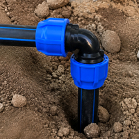 Bouchon de compression PP pour tuyau PE, raccord rapide pour alimentation en eau et irrigation, joint d'étanchéité ISO PN16