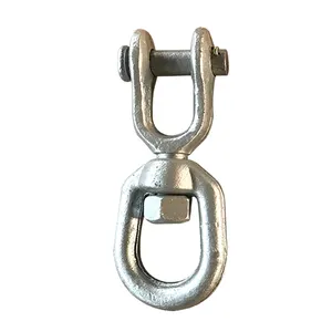 China Factory Sales G403 Hot Dip Galvanized Drop Forged Carbon Steel Jaw End Swivel Heavy Duty Chain Swivel For Lifting Towing